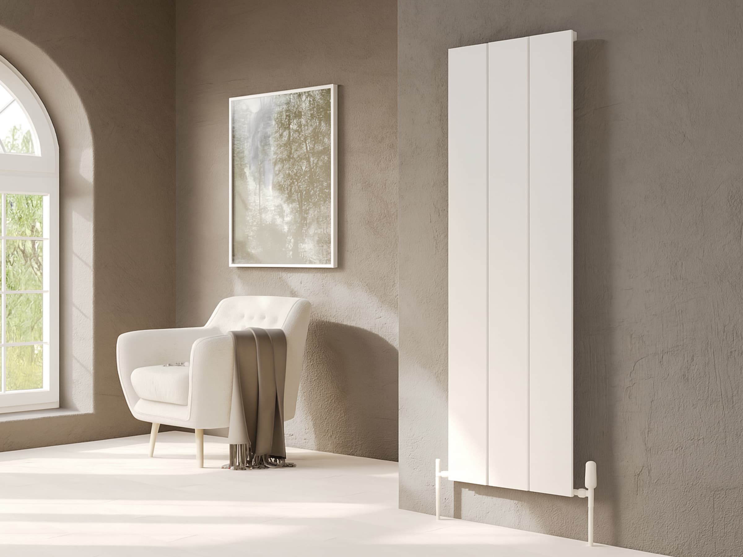 Calorifer decorativ LOJIMAX, colectia  NISH DOUBLE inaltimea 200 mm. latimea 404 mm. alb mat