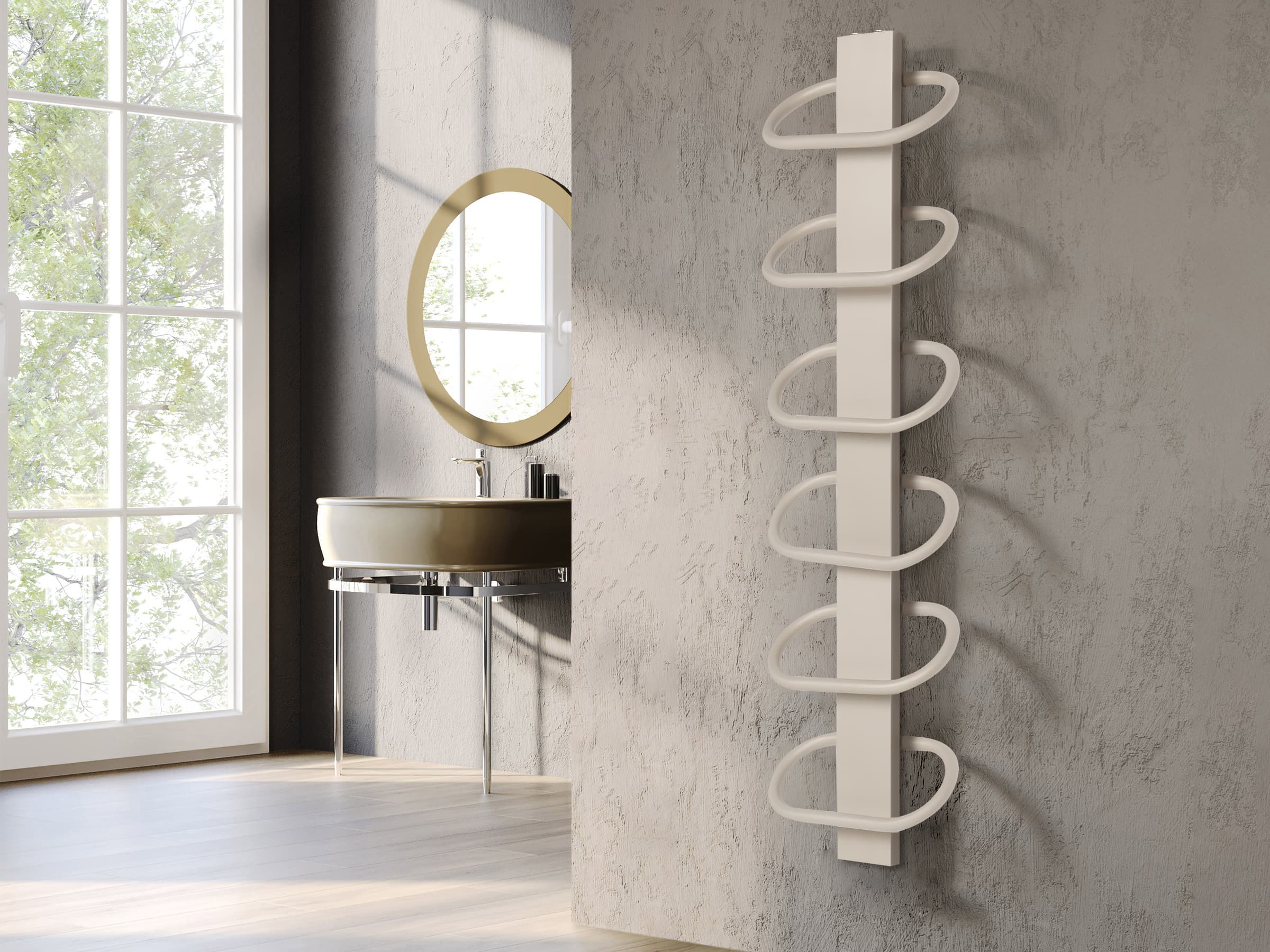 Дизайнерский полотенцесушитель LOJIMAX коллекция PEARL 1250x400 мм, Lemon