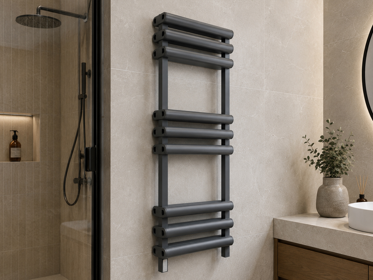 Uscător de prosoape de design LOJIMAX colecția VERO 1200x500 mm, Antracit