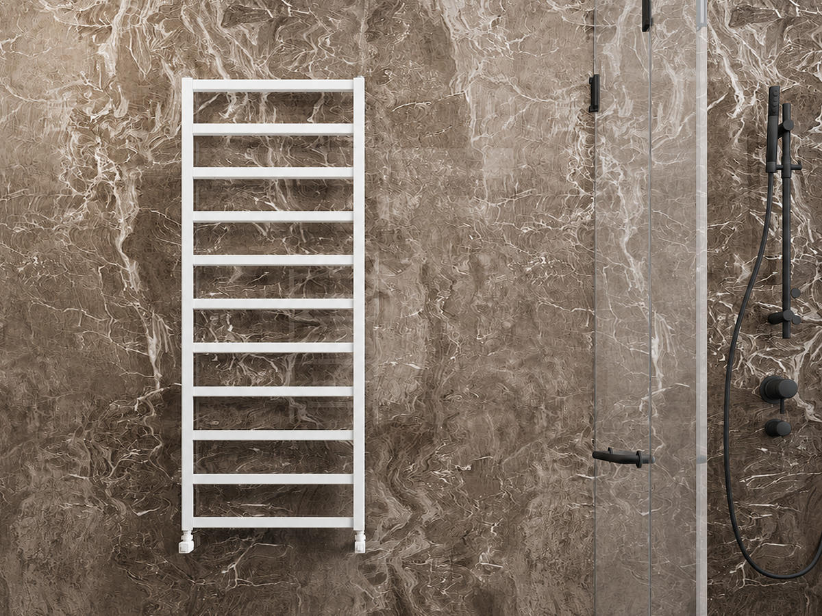 Uscător de prosoape de design CARISA, colecția BURTON, 760x480 mm, ALB