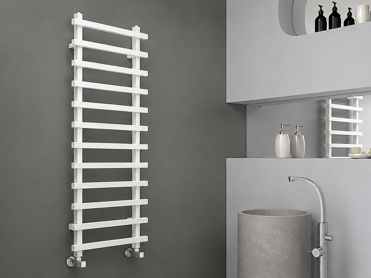 Uscător de prosoape de design CARISA, colecția BARON L, 800x500 mm, ALB
