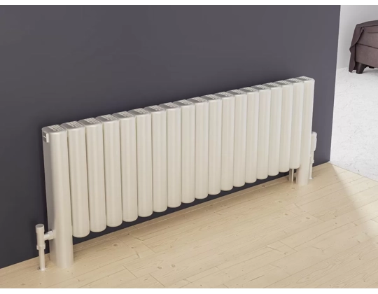 FLOOR STANDING ALUMINUM RADIATOR VOLE LUX высота 600 мм. ширина 1148 мм. черный мат