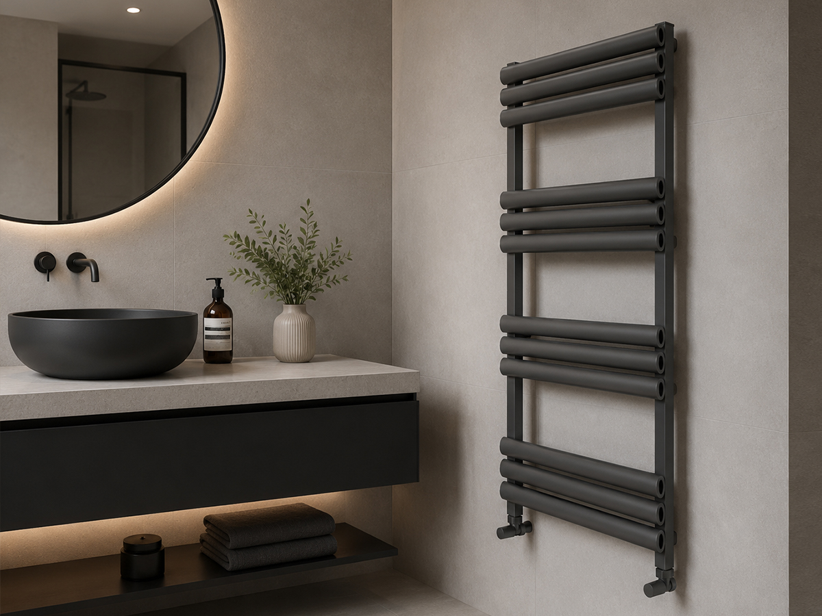 Uscător de prosoape de design LOJIMAX colecția TALIA 1550x500 mm, Antracit