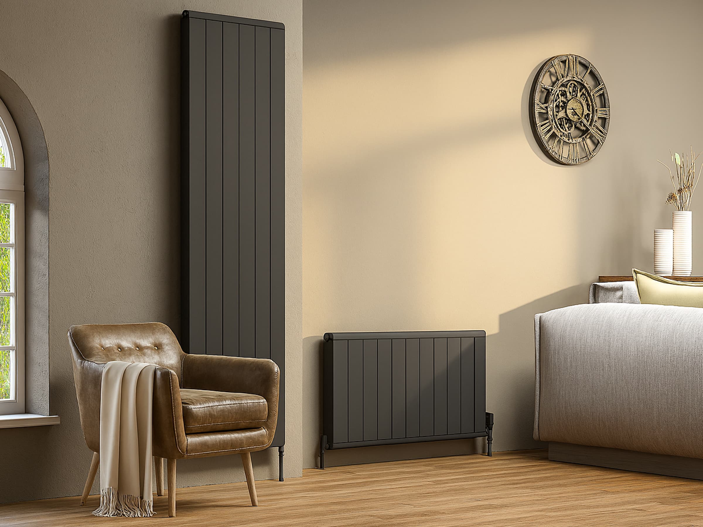 Calorifer decorativ LOJIMAX, colectia  LOVA LINE высота 600 mm. ширина 1756 mm. antracit mat