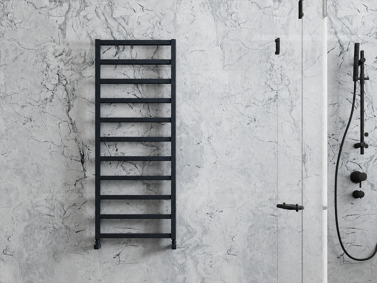 Uscător de prosoape de design CARISA, colecția BURTON, 760x480 mm, NEGRU