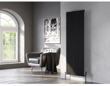 Дизайнерский радиатор LOJIMAX коллекция BAMBOO 1400x359 мм, Черный 