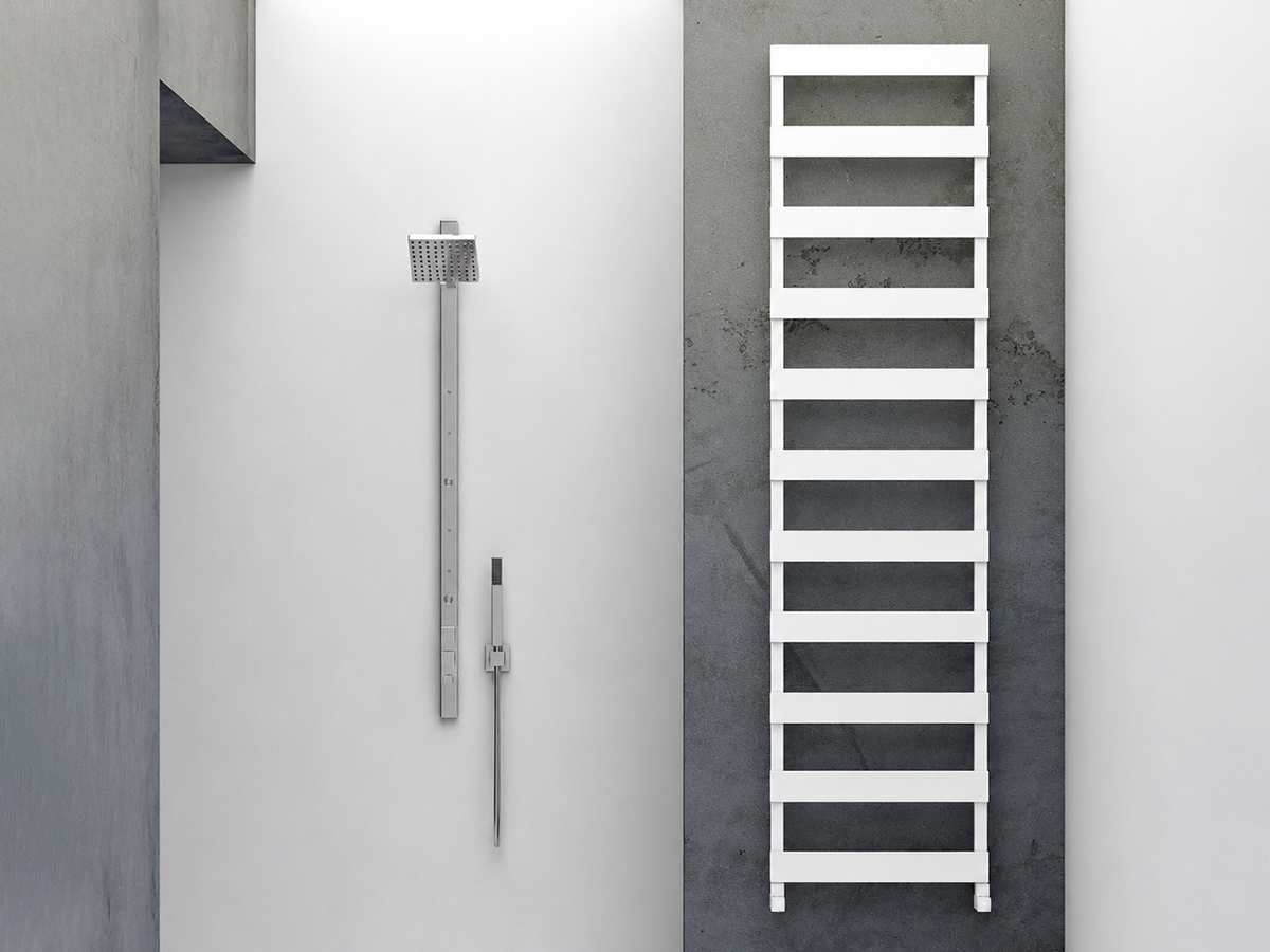 Uscător de prosoape de design CARISA, colecția NINOVA BATH, 810x500 mm, ALB