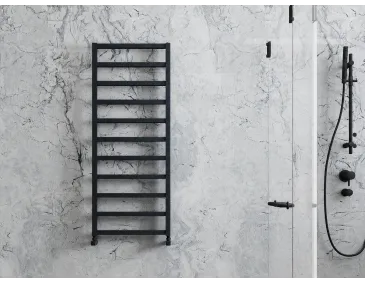Uscător de prosoape de design CARISA, colecția BURTON, 1240x480 mm, NEGRU