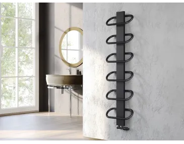 Uscător de prosoape decorativ LOJIMAX, colecția PEARL Lățime 530 mm. Înălțime 400 mm. negru mat