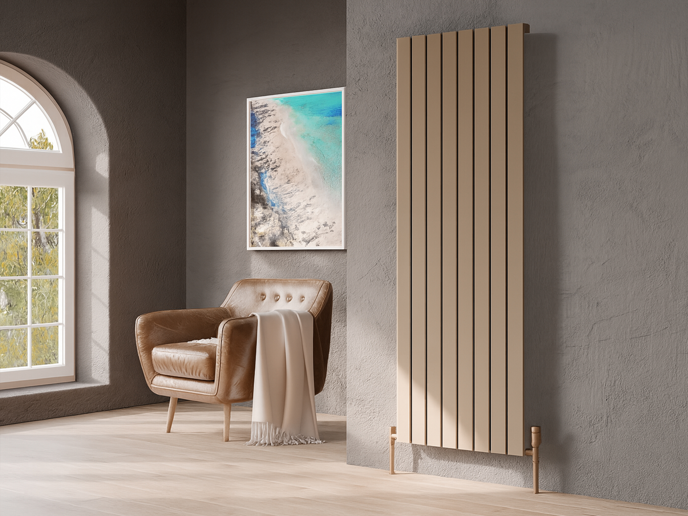 Calorifer decorativ LOJIMAX, colectia  ROYAL высота 800 mm. ширина 218 mm. RAL mat kiwi