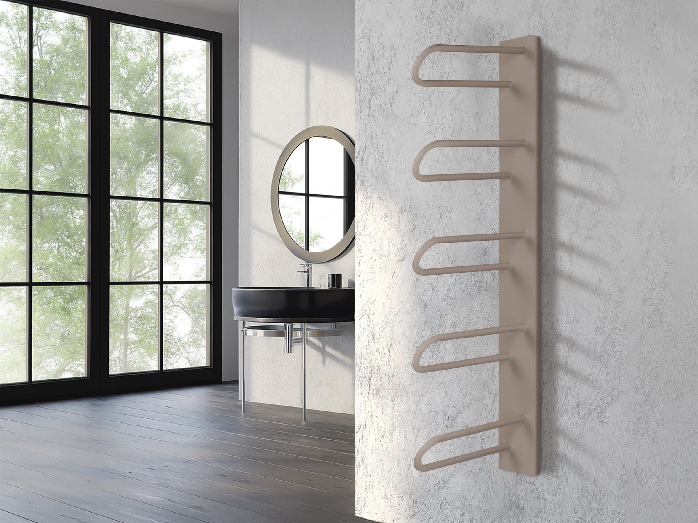 Uscător de prosoape de design LOJIMAX colecția PRUSIAS 1000x400 mm, Kiwi