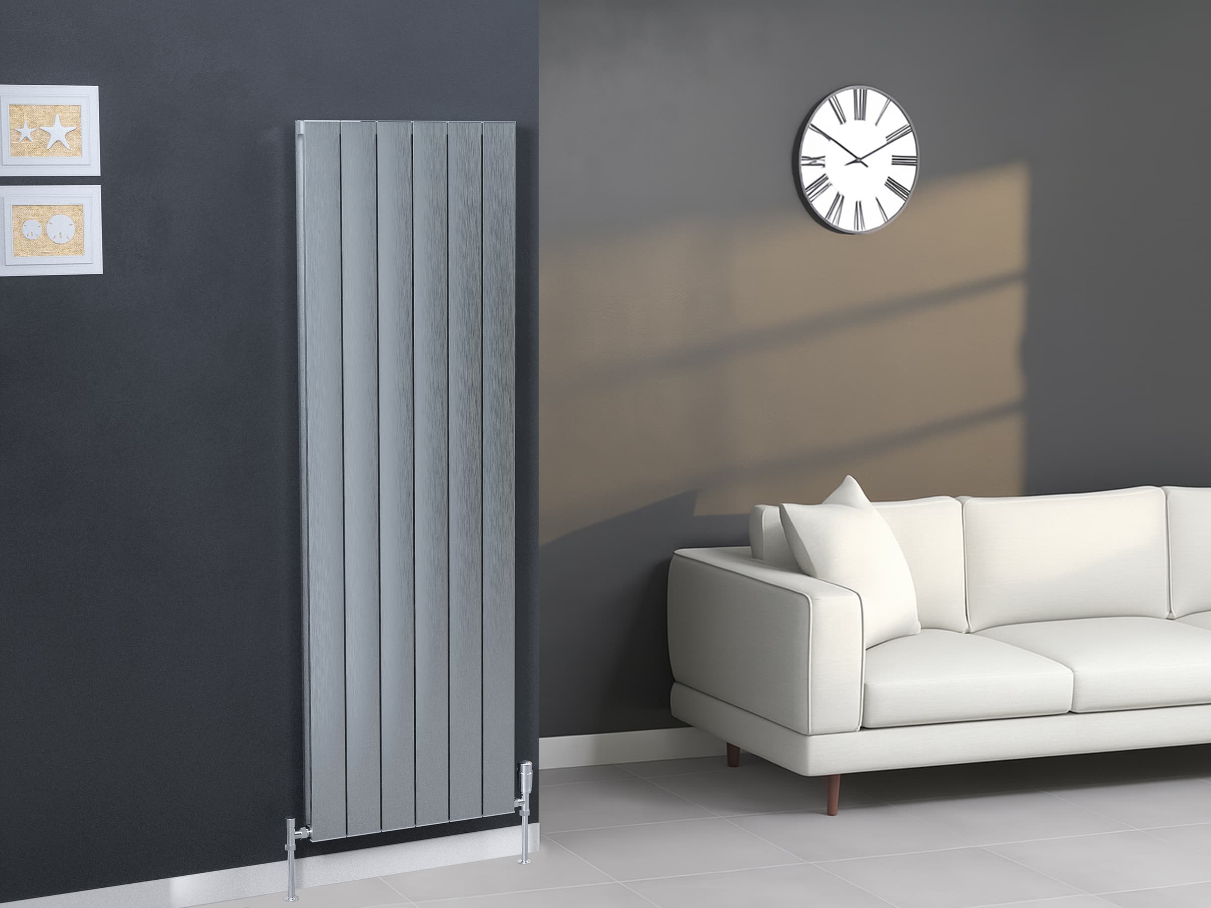 Дизайнерский радиатор LOJIMAX коллекция KALSEDON DOUBLE 1800x375 мм, INOX SATIN