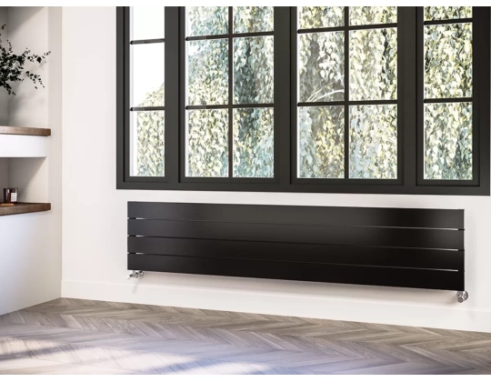 ALUMINUM HORIZONTAL RADIATOR KALSEDON HRZ inaltimea 1800 mm. latimea 375 mm. negru mat