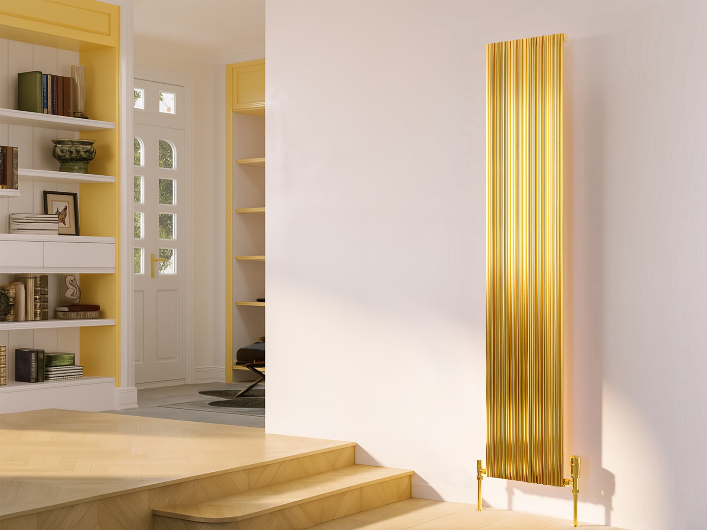 Дизайнерский радиатор LOJIMAX коллекция BAMBOO 1800x479 мм, Gold Matt Anodising