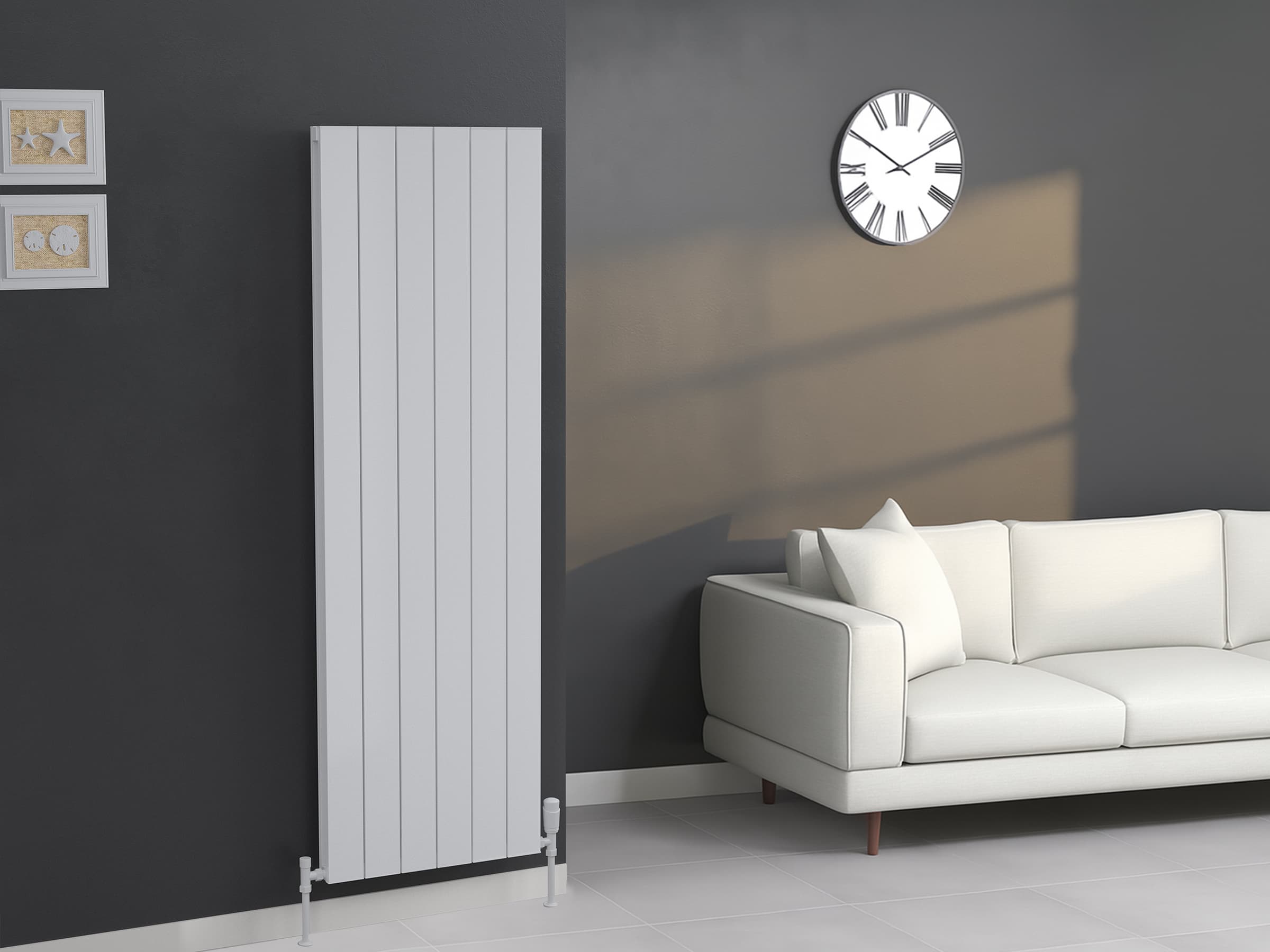 Calorifer decorativ  LOJIMAX colecția KALSEDON DOUBLE 1800x565 mm, Alb