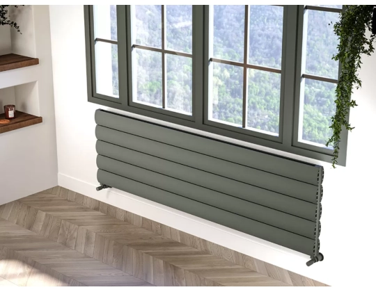 ALUMINUM HORIZONTAL RADIATOR OTIS DOUBLE HRZ высота 1400 мм. ширина 516 мм. белый мат