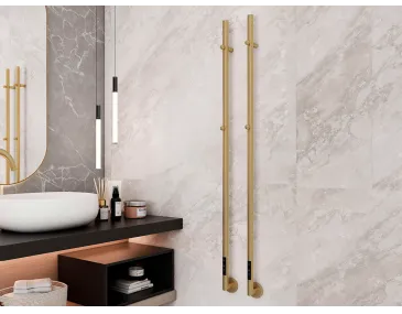 Uscător de prosoape de design CARISA, colecția DANTE, 1500x32 mm, Brushed brass