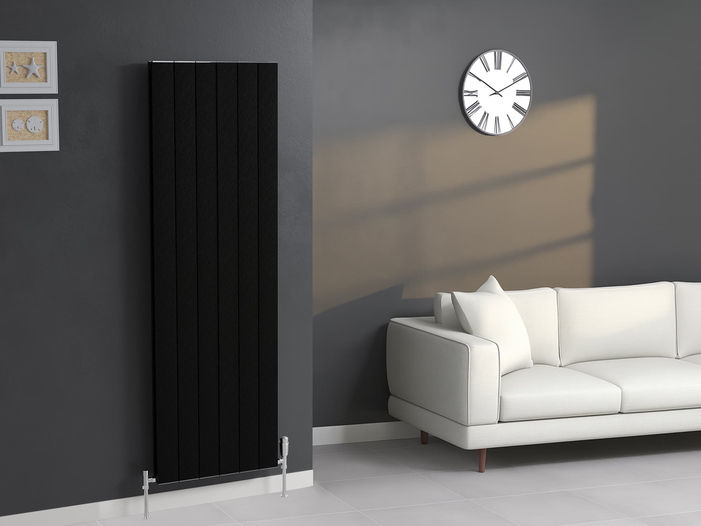 Calorifer decorativ  LOJIMAX colecția KALSEDON DOUBLE 1800x565 mm, Negru