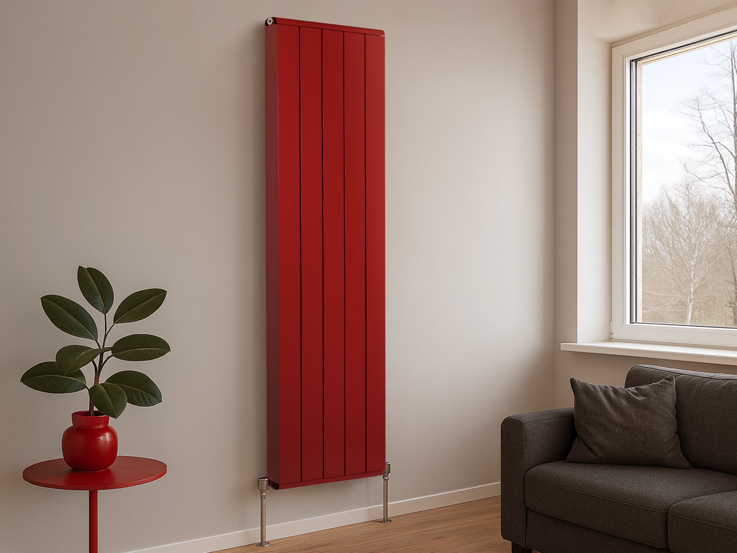 Дизайнерский радиатор LOJIMAX коллекция LOVA LINE 1800x400 мм, RAL8012