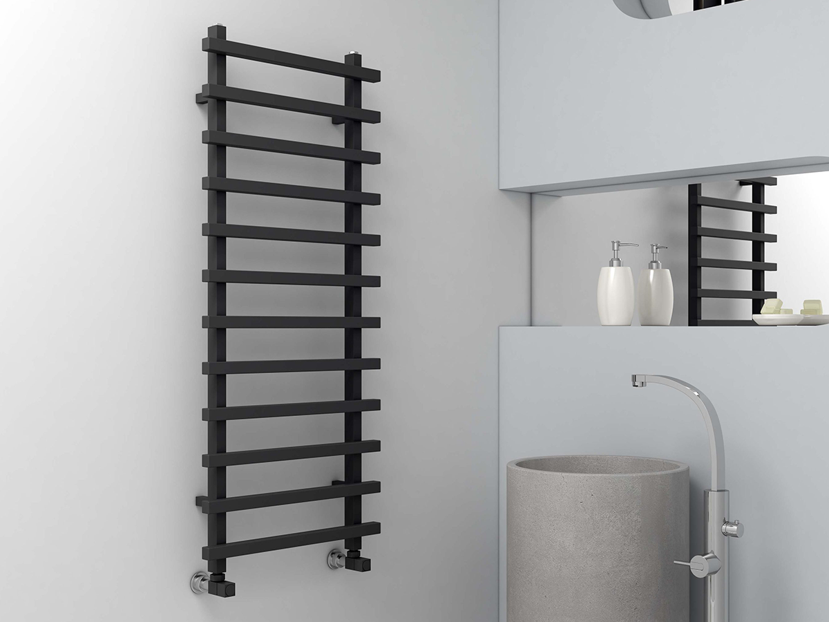 Uscător de prosoape de design CARISA, colecția BARON L, 800x500 mm, NEGRU