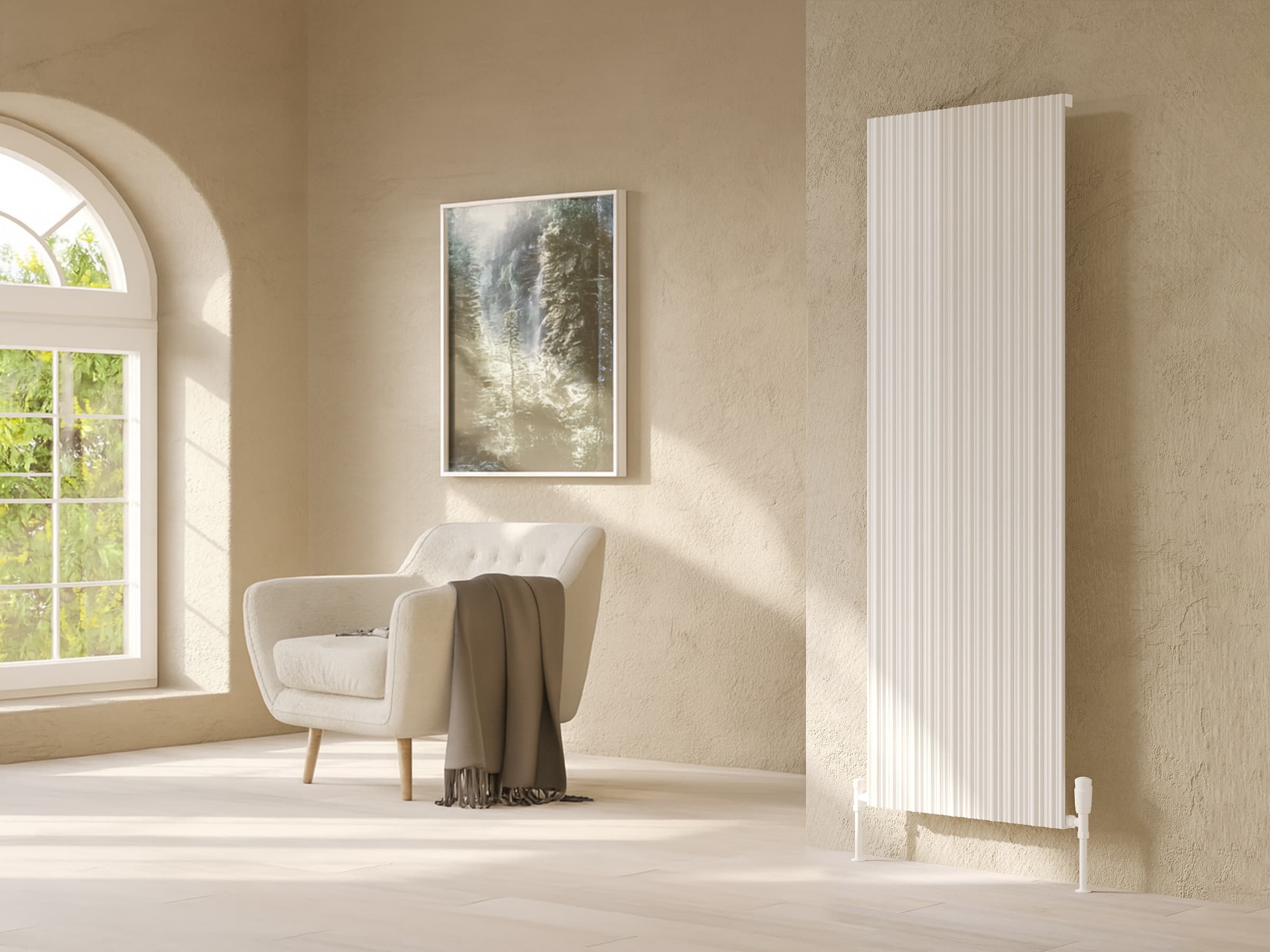 Дизайнерский радиатор LOJIMAX коллекция BAMBOO 1600x359 мм, Белый 