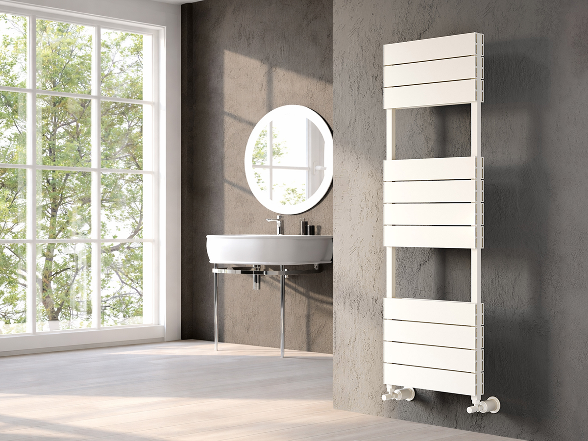 Uscător de prosoape decorativ LOJIMAX, colecția BENOIT DOUBLE PLUS  Lățime 300 mm. Înălțime 700 mm. alb mat