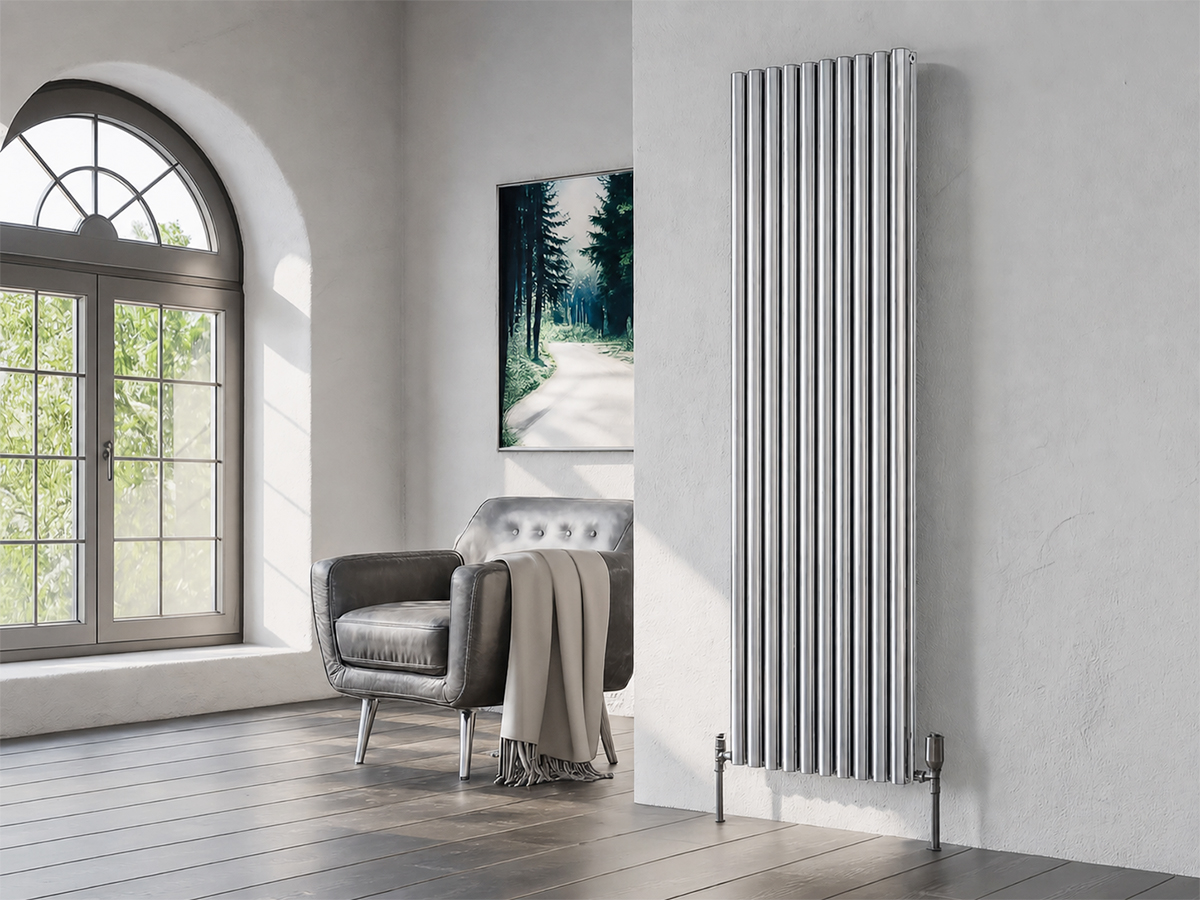 Дизайнерский радиатор LOJIMAX коллекция BELLA DOUBLE 1800x404 мм, Хром