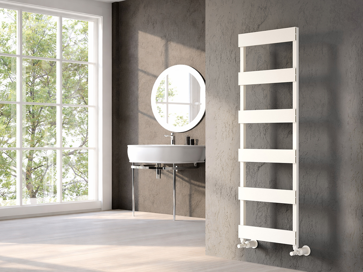 Uscător de prosoape decorativ LOJIMAX, colecția BENOIT STYLE Lățime 300 mm. Înălțime 650 mm. alb mat