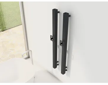 Uscător electric de prosoape de design CARISA, colecția VESTA S, 1200x70 mm, NEGRU