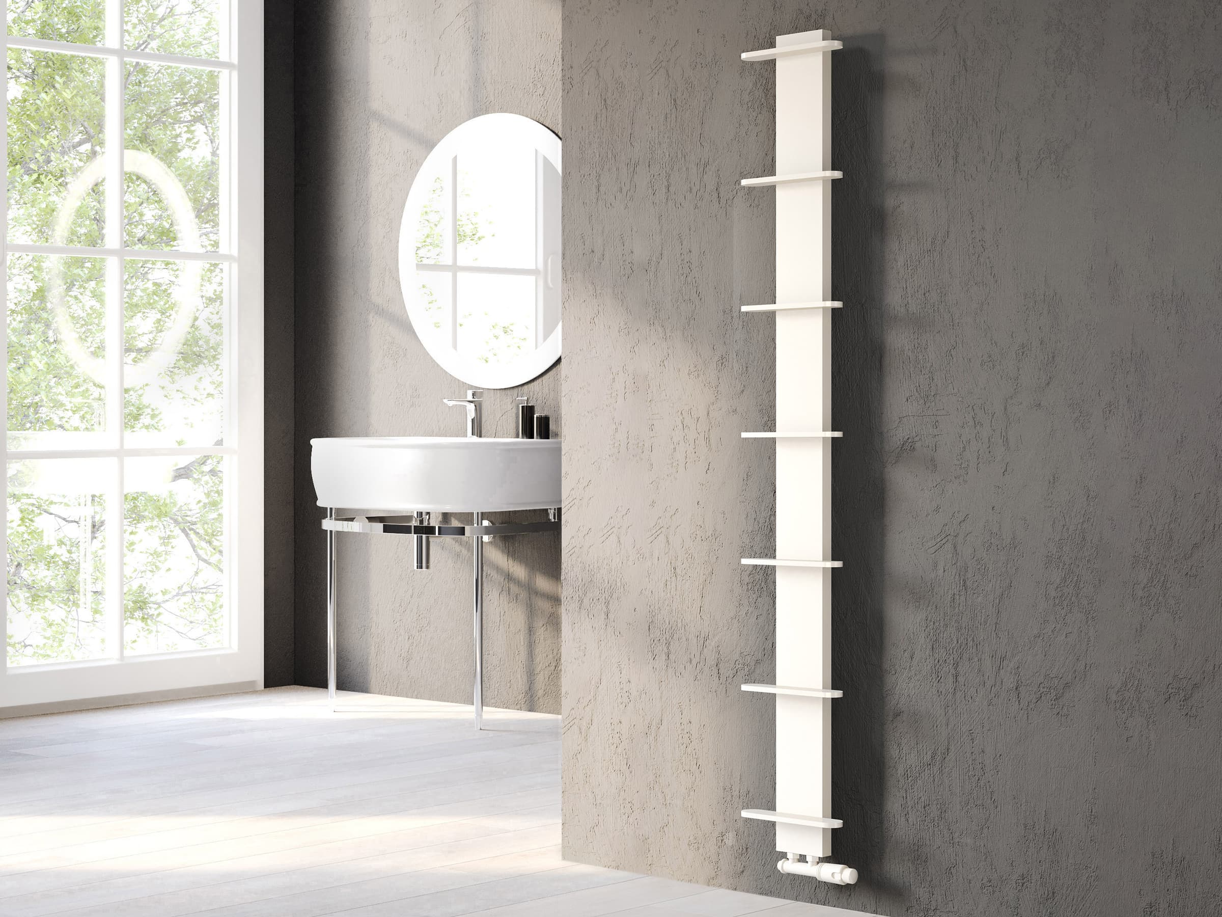 Uscător de prosoape de design LOJIMAX colecția CARETTA 1675x250 mm, Alb