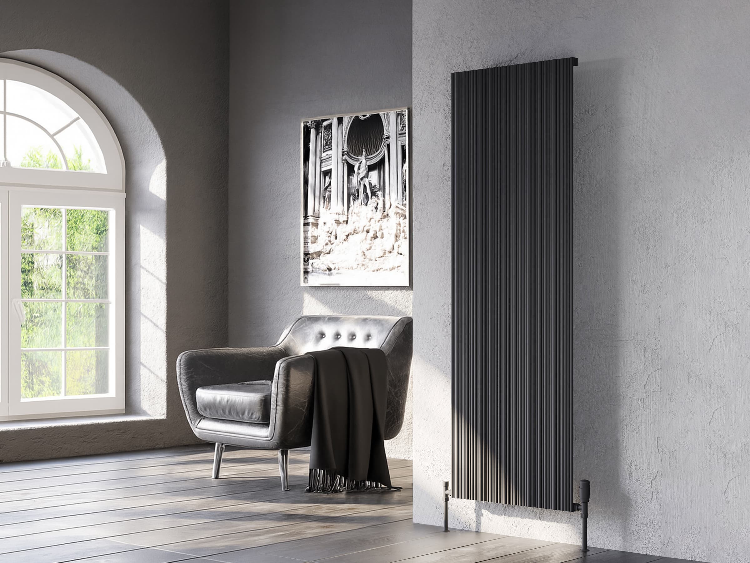 Calorifer decorativ LOJIMAX colecția BAMBOO 1800x359 mm, Antracit