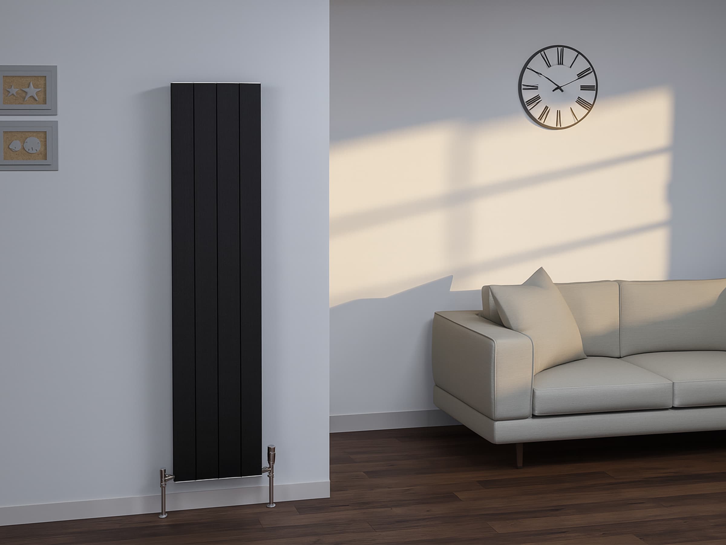 Calorifer decorativ  LOJIMAX colecția KALSEDON DOUBLE 1800x470 mm, BLACK SATIN