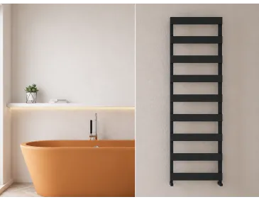 Uscător de prosoape de design CARISA, colecția NINOVA BATH, 1180x500 mm, NEGRU