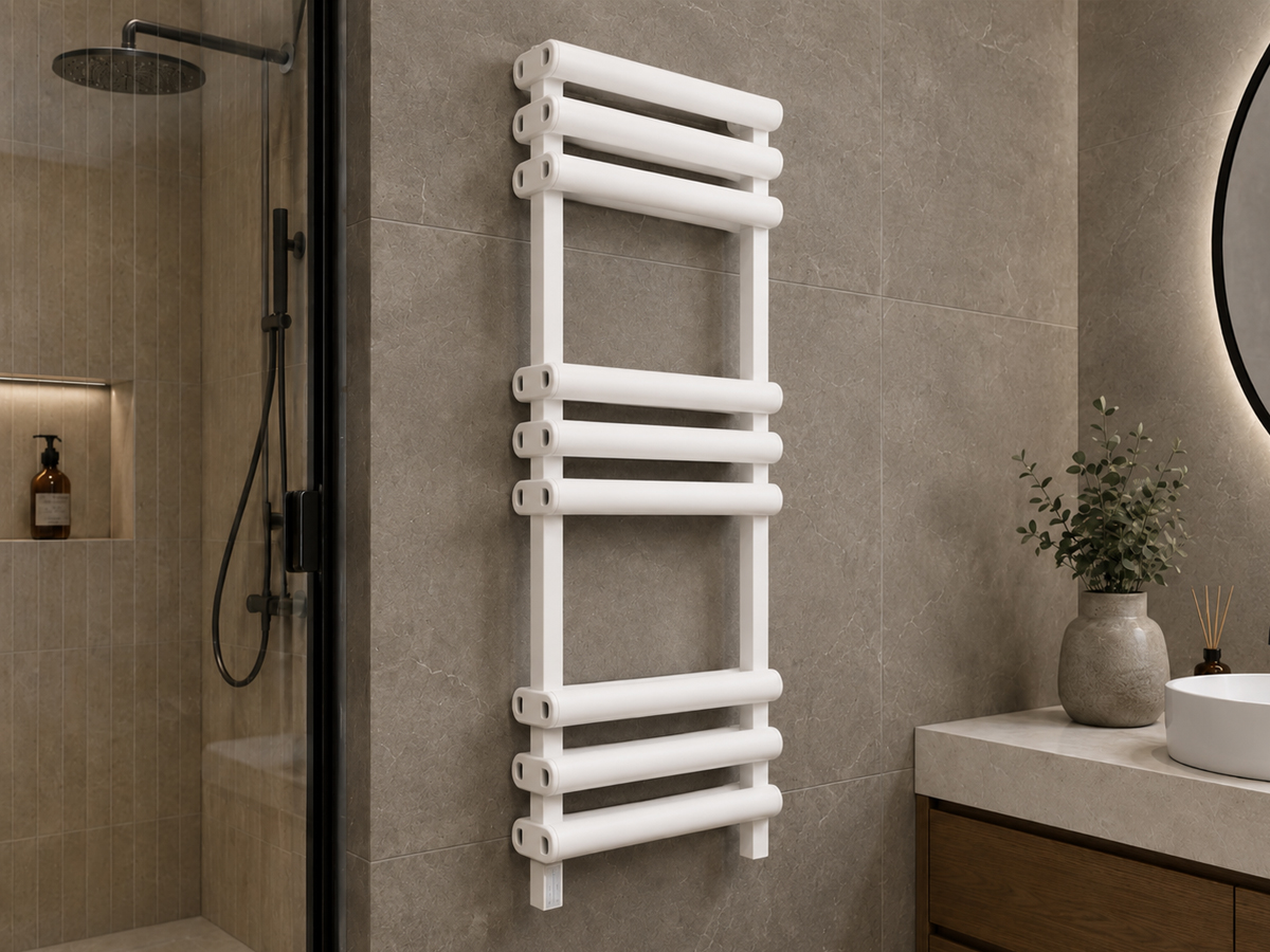 Uscător de prosoape de design LOJIMAX colecția VERO 700x500 mm, Alb