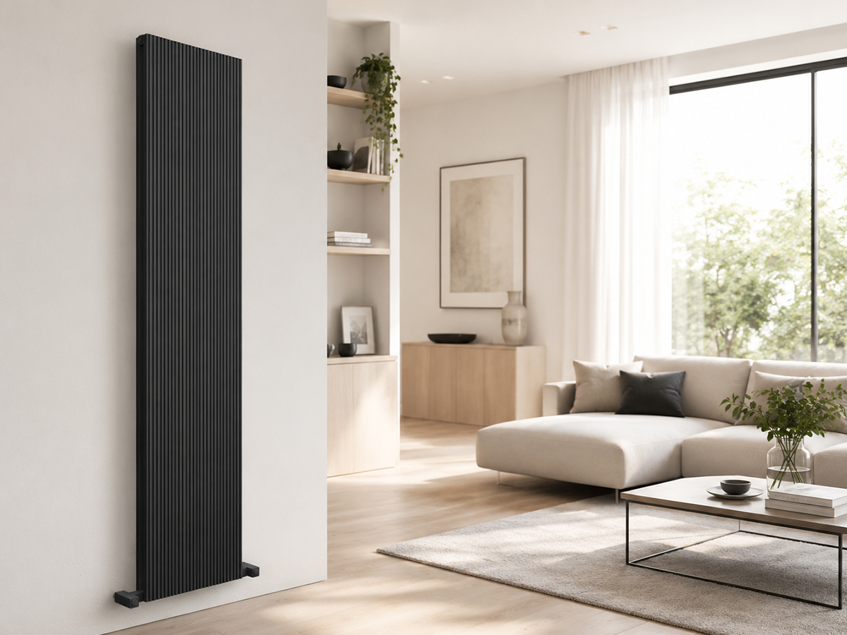 Calorifer decorativ CARISA, colecția MONZA DOUBLE, 1800x280 mm, NEGRU
