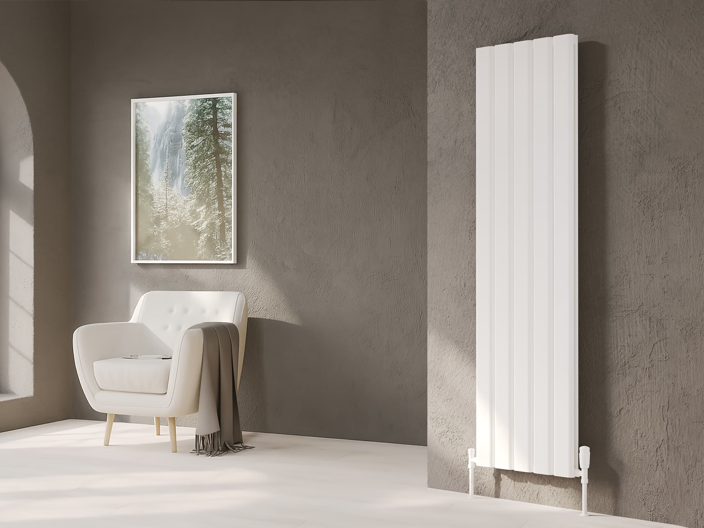 Calorifer decorativ LOJIMAX colecția DIAMOND DOUBLE 1400x496 mm, Alb