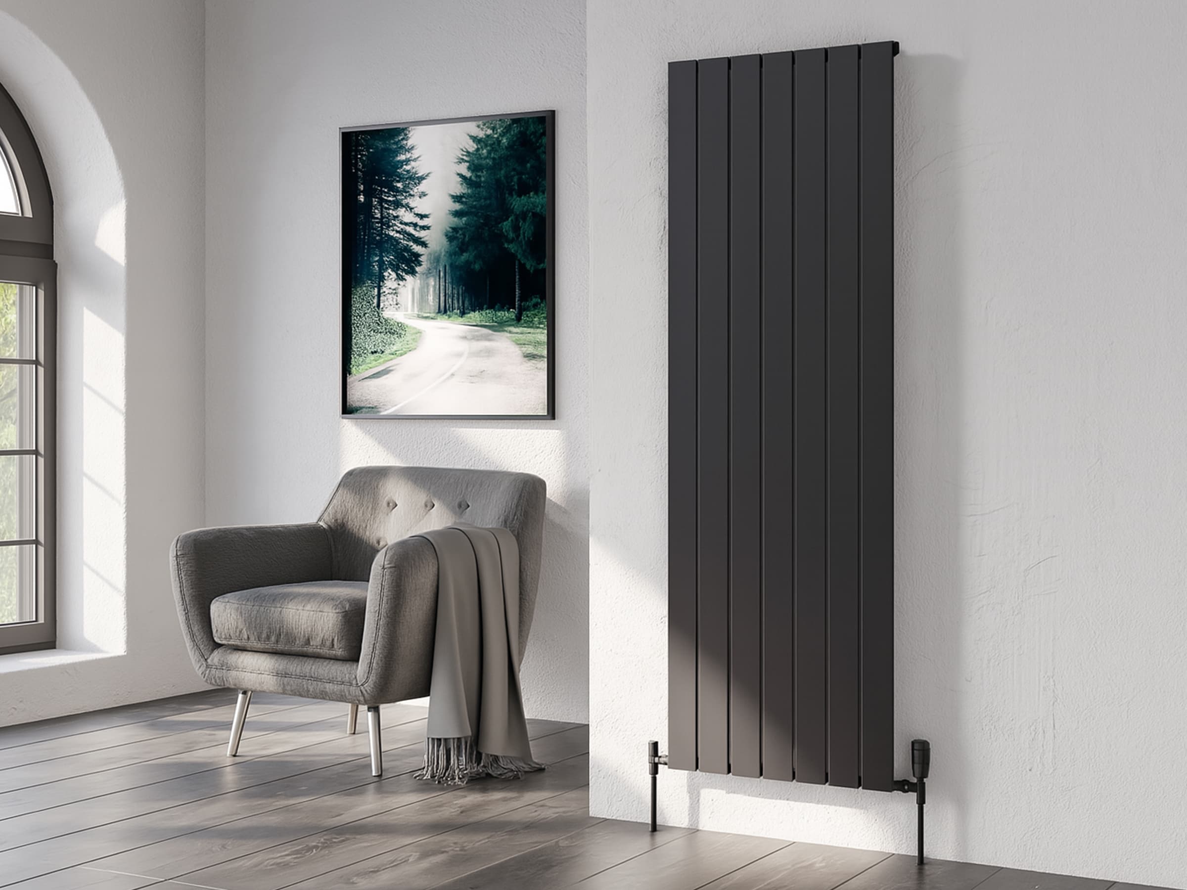 Calorifer decorativ LOJIMAX colecția ROYAL 1600x366 mm, Negru