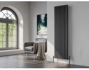 Дизайнерский радиатор LOJIMAX коллекция BELLA DOUBLE 1800x463 мм, Черный