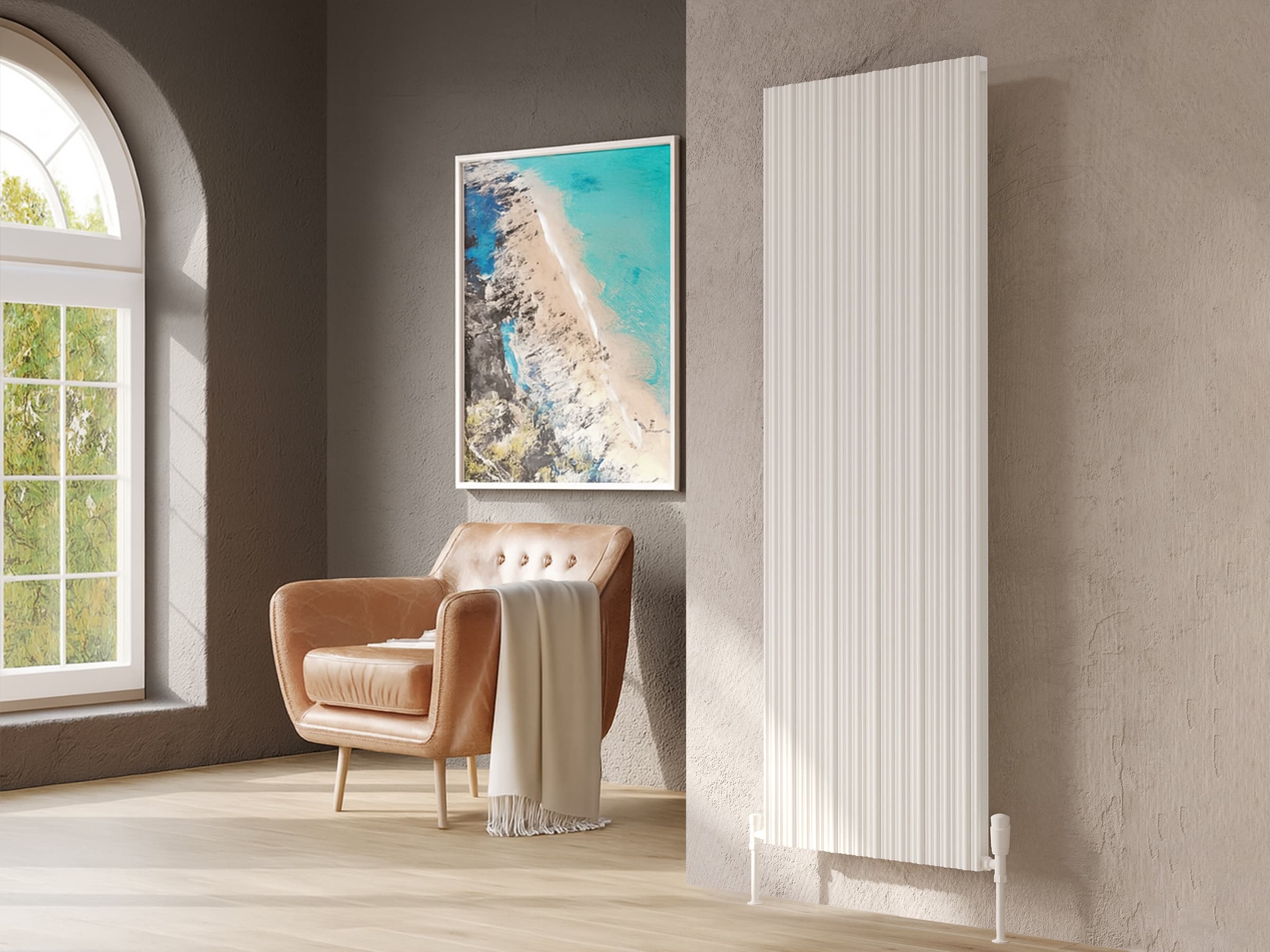 Дизайнерский радиатор LOJIMAX коллекция BAMBOO DOUBLE 1800x599 мм, Белый 
