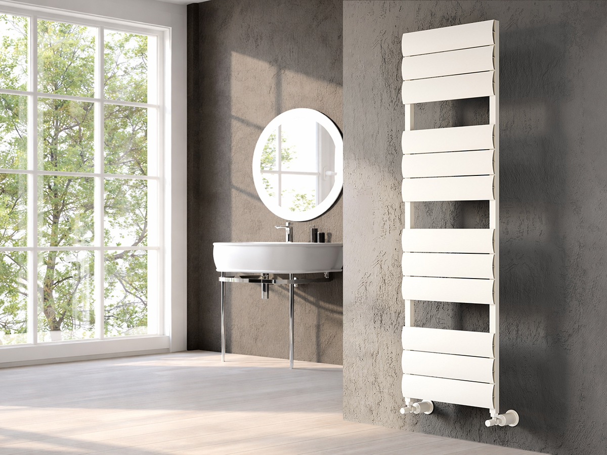 Uscător de prosoape decorativ LOJIMAX, colecția EMERALD Lățime 300 mm. Înălțime 755 mm. alb mat