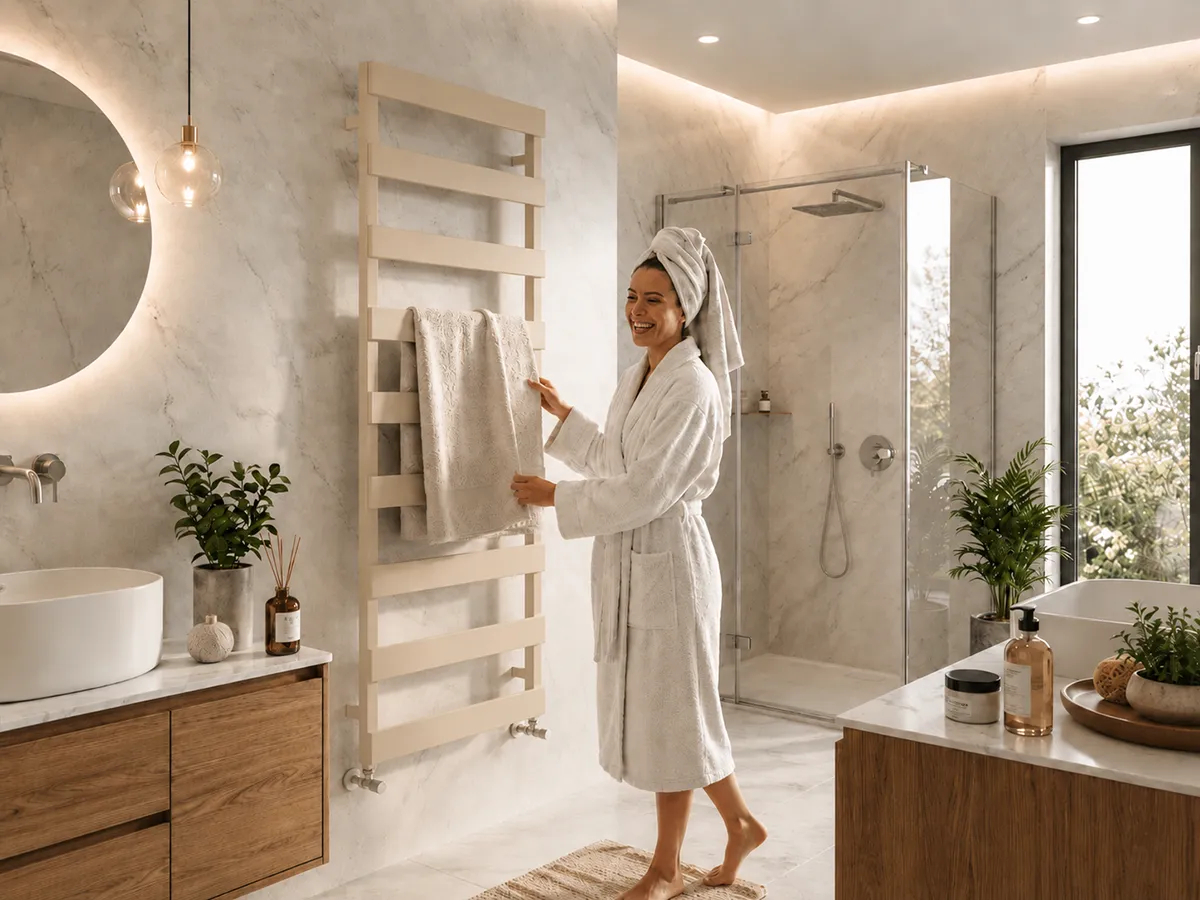 Uscător de prosoape de design CARISA, colecția NINOVA BATH, 1180x500 mm, LEMON