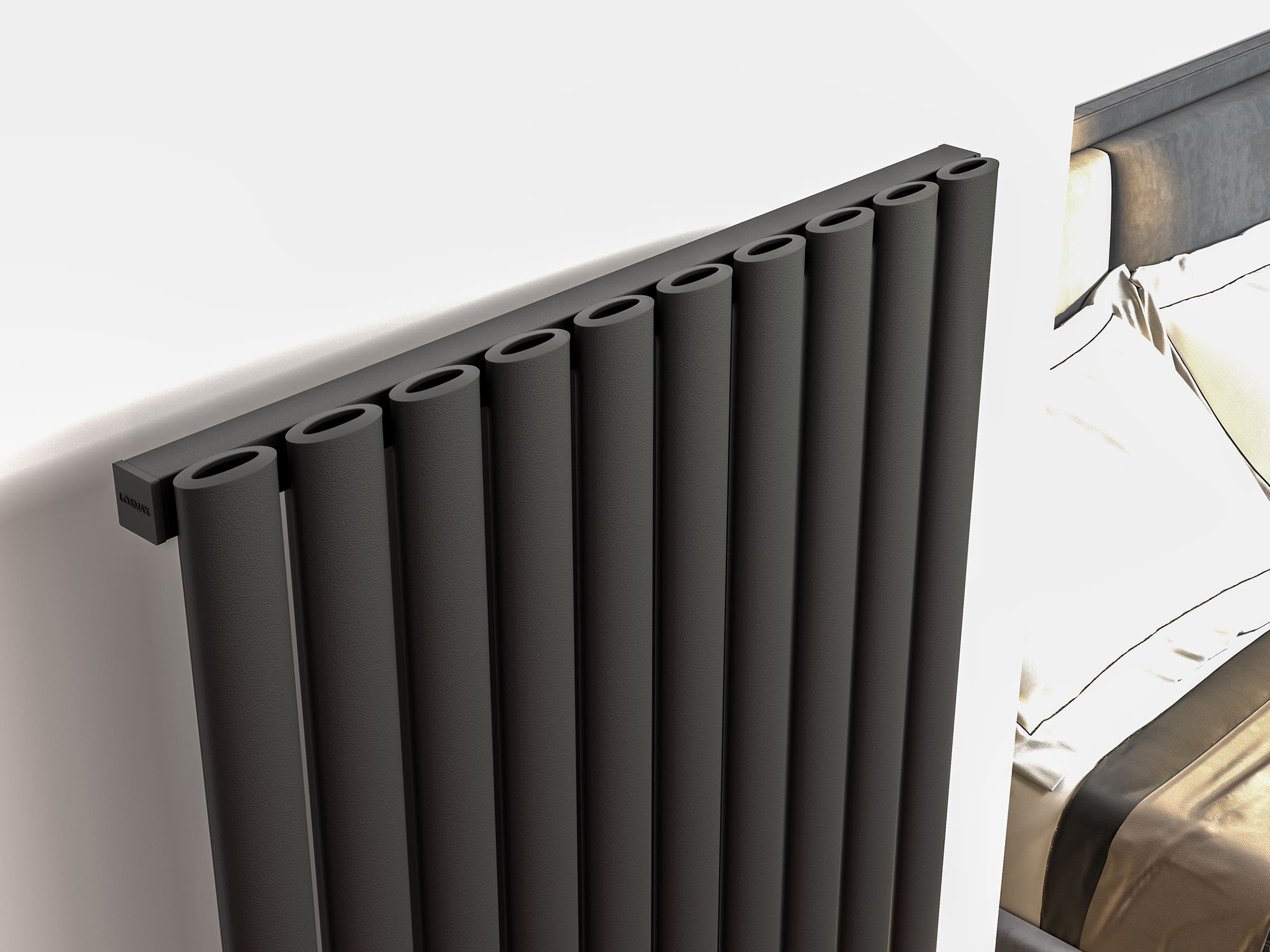 Calorifer decorativ LOJIMAX, colectie BELLA 1400 mm. 1053 mm. negru mat