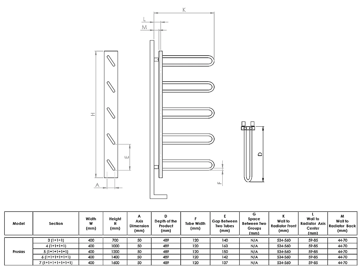 Uscător de prosoape de design LOJIMAX colecția PRUSIAS 1200x400 mm, Lemon