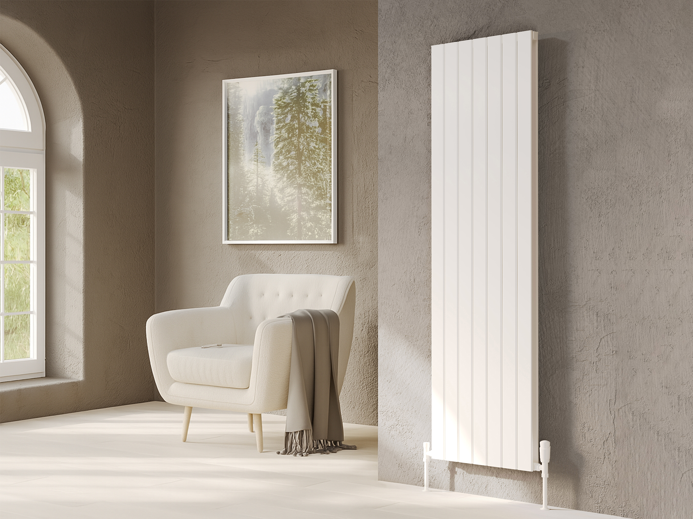 Calorifer decorativ LOJIMAX, colectia  ROYAL DOUBLE inaltimea 200 mm. latimea 292 mm. alb mat