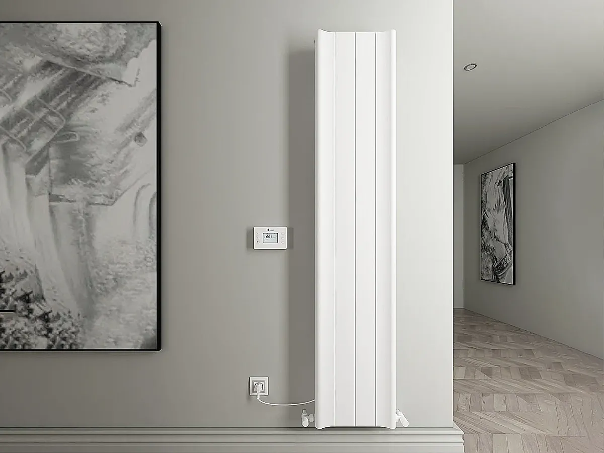 Radiator electric de design CARISA, colecția BOREAS B, 1800x369 mm, ALB