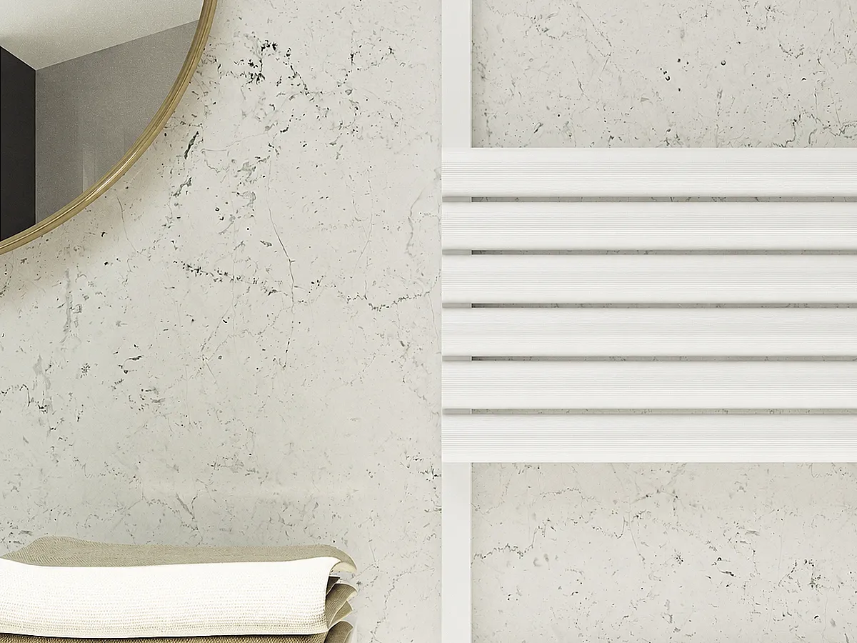 Uscător de prosoape de design LOJIMAX colecția RUBY 1400x500 mm, Alb