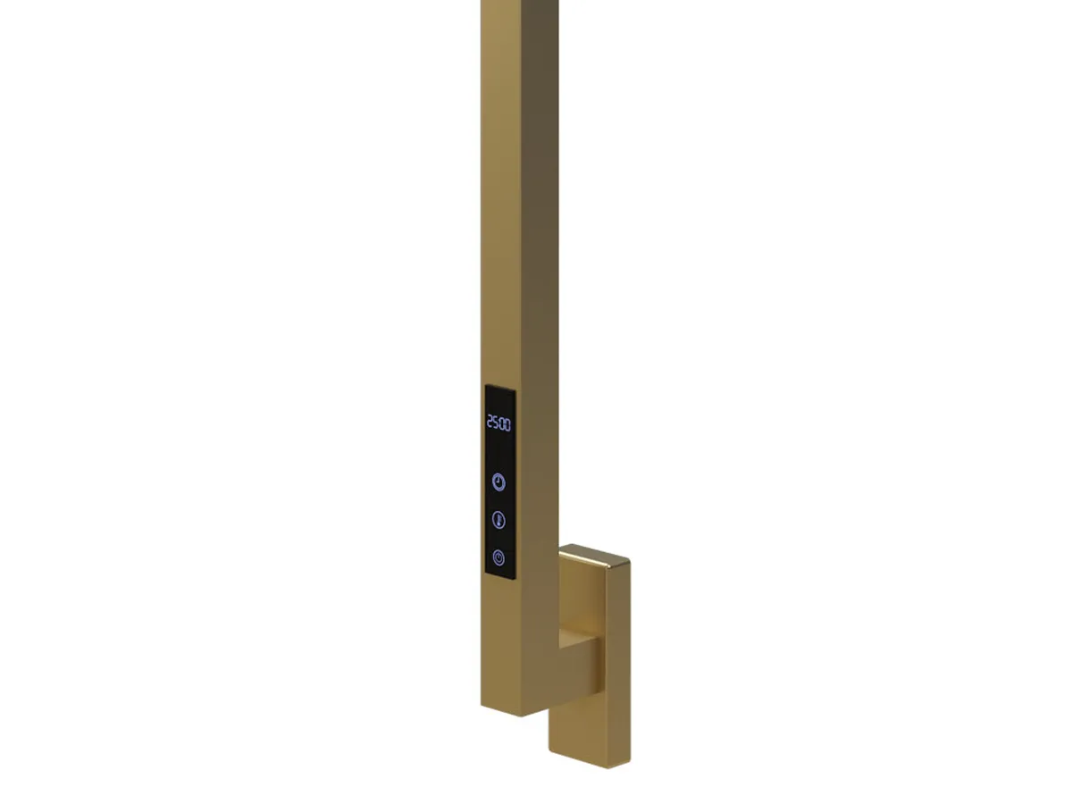 CARISA MAXIM Collection Designer Electric Towel Rail, 1500x30 mm, Brushed Brass