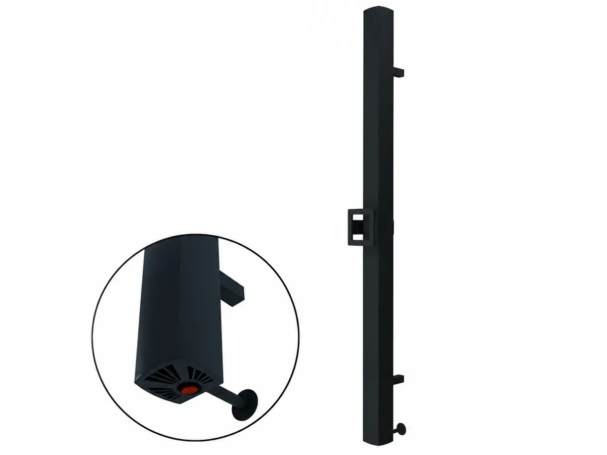Uscător electric de prosoape de design CARISA, colecția VESTA S, 1200x70 mm, NEGRU