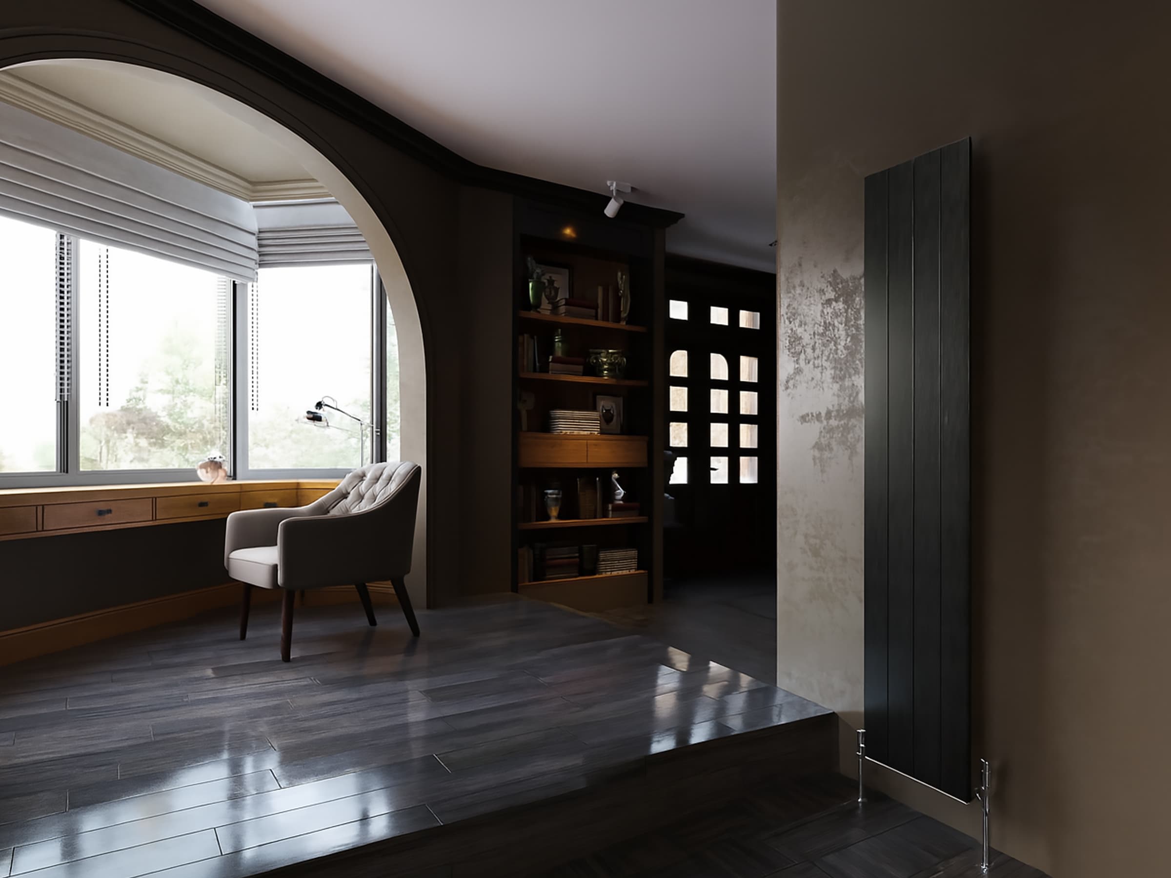 Calorifer decorativ LOJIMAX, colectie KALSEDON 800 mm. 945 mm. negru mat