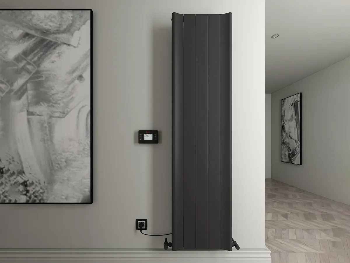 Radiator electric de design CARISA, colecția BOREAS B, 1800x462 mm, NEGRU